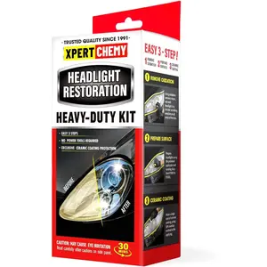 Headlight Restoration Kit Headlight Cleaner Removes Heavy-Duty Yellowing Clouding Stains Buffs Out Unsightly Hairline Scratches No Power Tools Needed