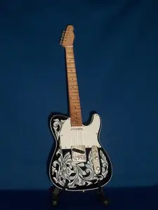 Miniature WAYLON JENNINGS Guitar with Free Display Stand Collectible GIFT