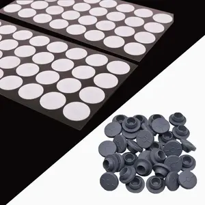64 pcs 20mm Diameter Synthetic Filter Paper Stickers 64 pcs 20mm Vial Rubber Stop Self Healing Injection Ports