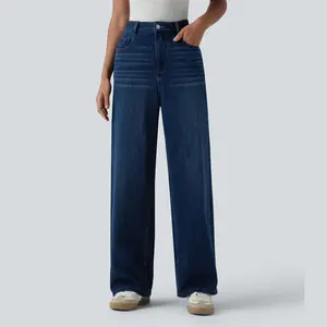 Halara Flex High Waisted Wide Leg Casual Jeans with Pockets