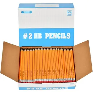 -Cased #2 HB Pencils, Pre-sharpened, 360 Count Bulk Pack