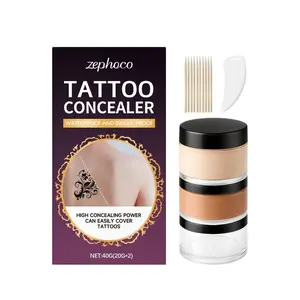 Zephoco Tattoo Concealer Kit, Lightweight and Smooth, Daily Use for Partial Tattoos and Scars, Moisturizing and Non-Heavy
