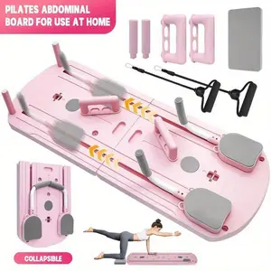 Multifunctional 8-in-1 Folding Stretch Board with Resistance Bands, Home Gym Fitness Equipment for Full Body Workout