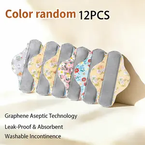 Reusable Leak-Proof Incontinence Pads – Graphene Technology, Washable, Odor Control, Heavy Absorbency for Seniors, Elderly Women – Sustainable Alternative to Disposable Pads (12 Pack)