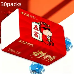 30 Packs Disposable Wood Pulp Paper Towels, Soft and Durable Unscented Napkins, Ideal for Home Office Travel Use, Skin-Friendly Design