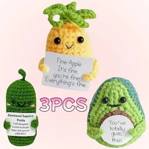 3PCS Modern Funny Desktop Decorative Ornaments  Cute Knitted Crochet Soft for Friend Gifts Perfect for Gifting