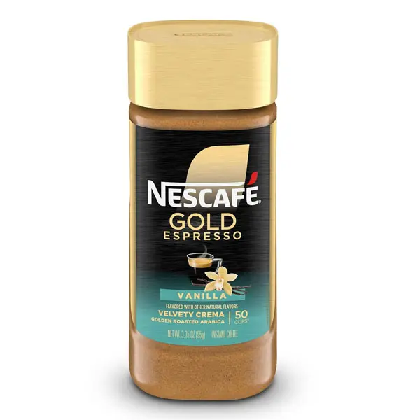 NESCAFE GOLD Vanilla Sgnt Jar 6x95g US | Vanilla-flavored instant espresso; single 3.5 oz (100 g) jar