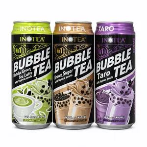 INOTEA Bubble Tea Variety Pack (3 Cans) – Matcha, Brown Sugar, Taro (Taiwan)