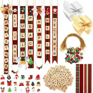 452-Piece Personalized Christmas Craft Kit Adult DIY Christmas Decorations Letter Magnets, Bells, Vintage Stockings, Name Tags Perfect for Christmas Tree Decorations or Wreaths