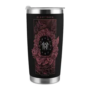 Sleep Token 15oz Tumbler, Sundowning Album Tumbler, Progressive Metal Band Merch Tumbler, Rose Rune Tumbler, 20oz Double Silver Edge Tumbler, Stainless Steel Tumbler, Christmas Gift