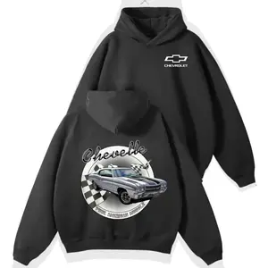 Chevelle Muscle Car Hoodie, Classic Racing Pullover Muscle Winter Streetwear, Vintage Style Unisex Car Fans, Gift For Him