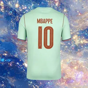 2026 France National Home And Away Blue Green 10# Mbappe 7# Dembele Short And Long Sleeve Soccer Jersey Fans Version