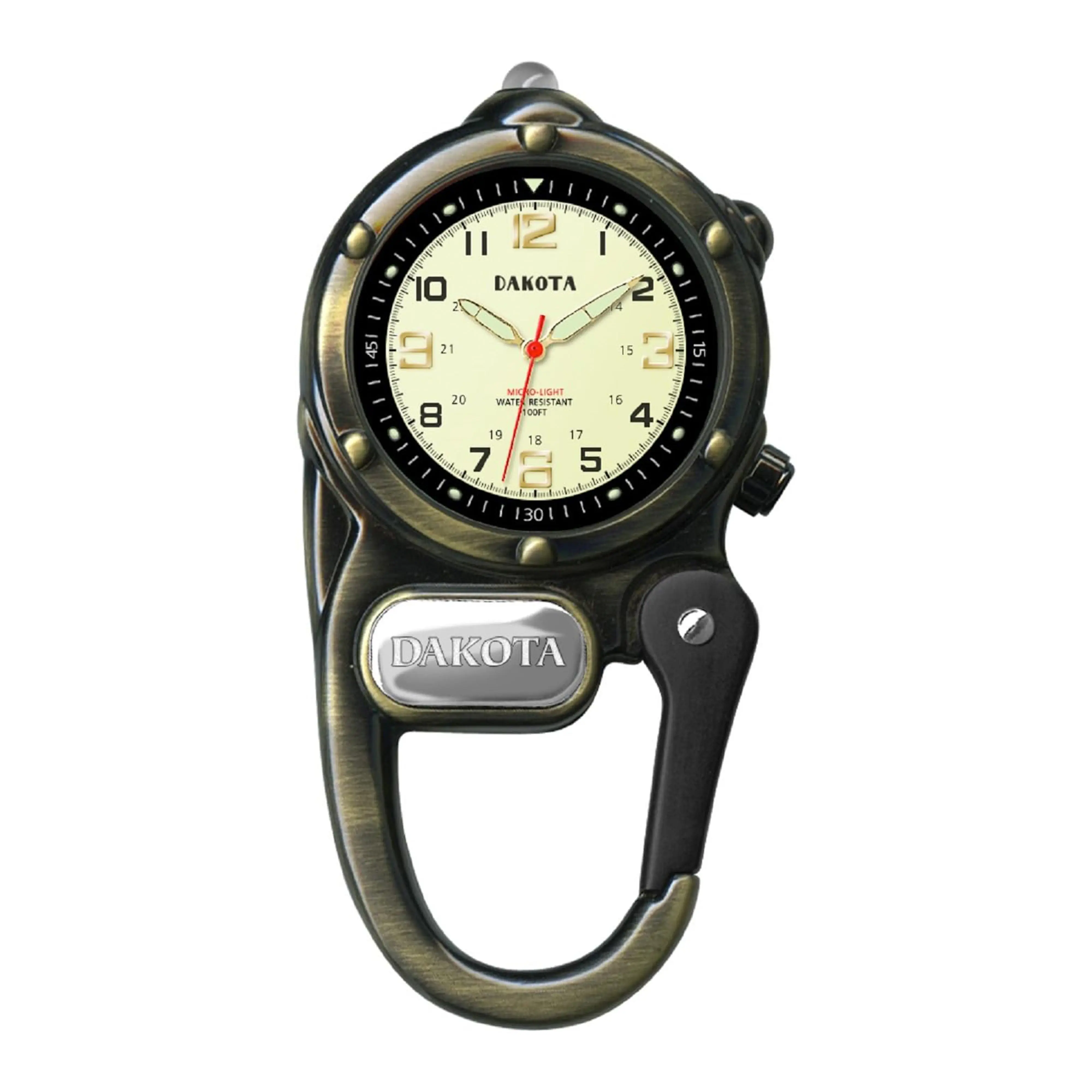 Dakota Mini Clip Microlight, Fob Watch, Outdoor Gifts for Men and Women, Use for Fishing Hunting, and More, Watch LED Flashlight, Clip on Watch