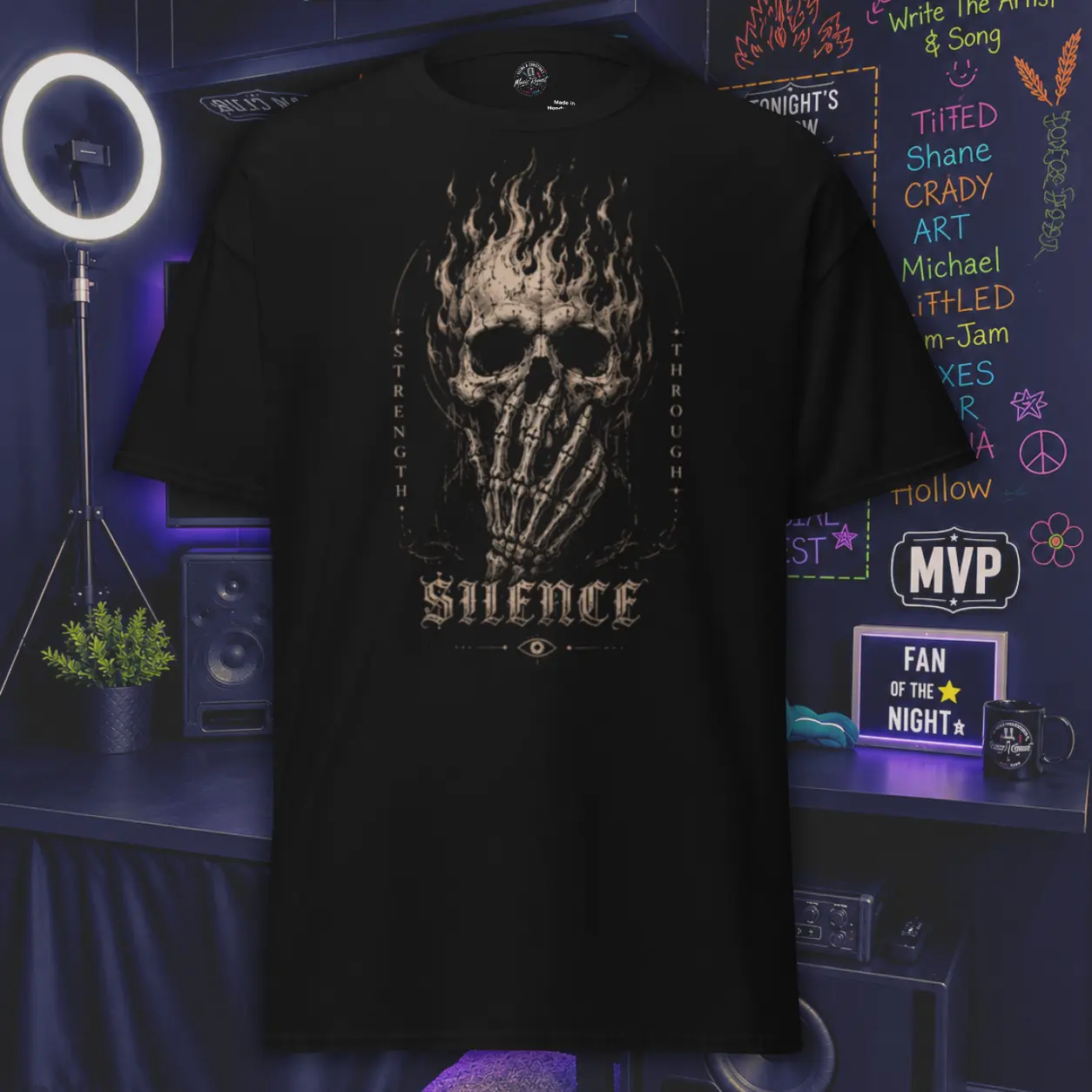 SILENCE Men's Classic Short-Sleeve Cotton T-Shirt - Casual Daily Wear Unisex Top