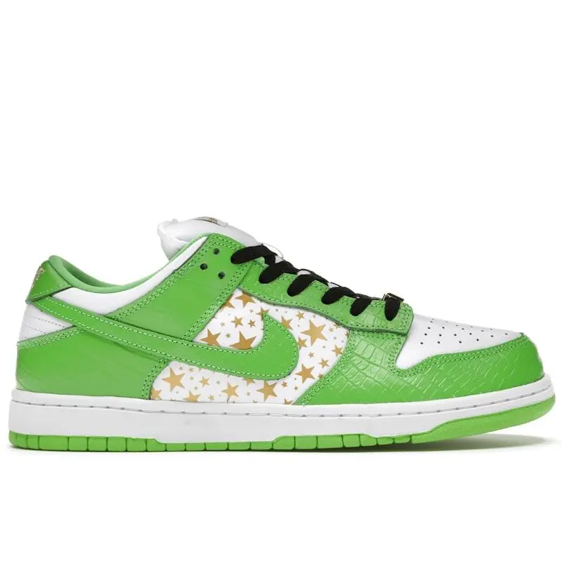 Nike Men's SB Dunk Low Supreme Stars Mean Green (2021) Skateboarding Shoes, from StockX