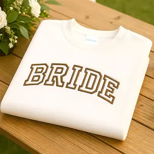 Embroidered Bride Sweatshirt, Bridal Pullover, Engagement Party Gift