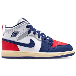 Little Kid's Jordan 1 Mid White/Deep Royal Blue (DQ8424 102) Little Kid's Jordan 1 Mid White/Deep Royal Blue (DQ8424 102)