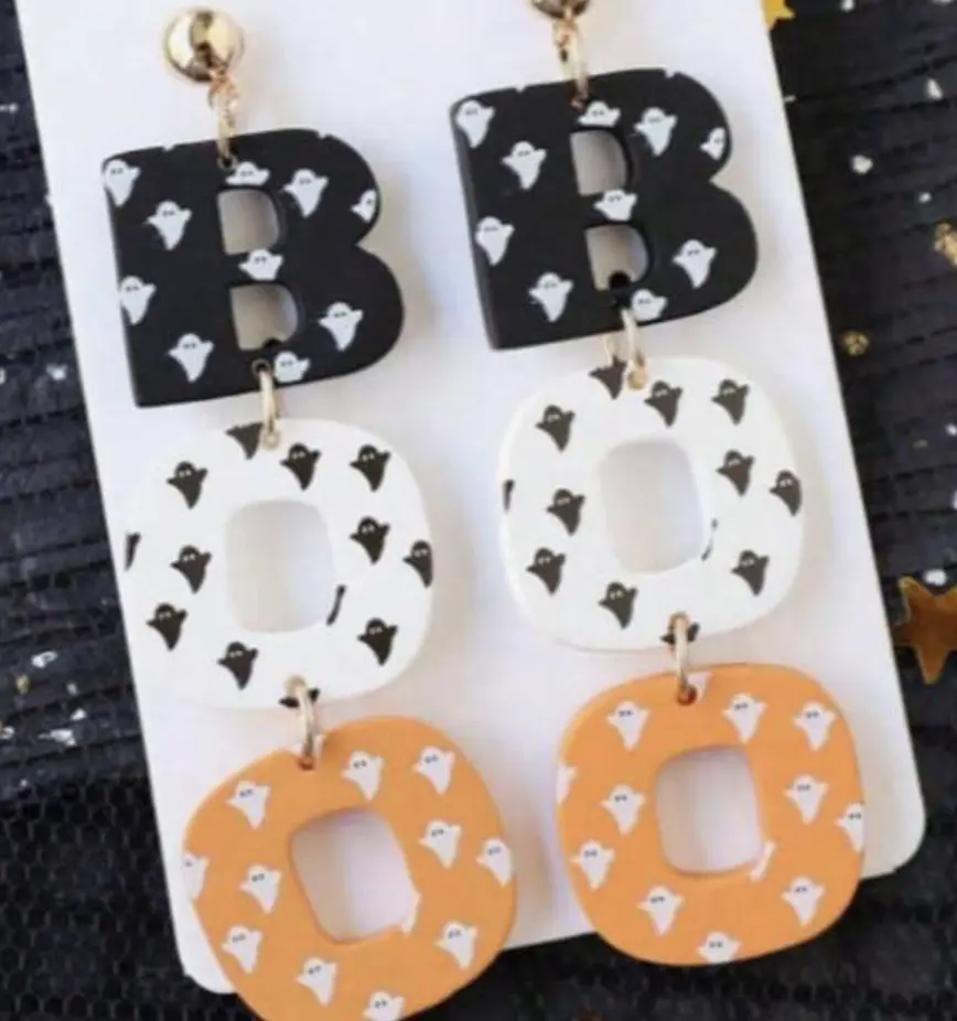 Boo Halloween Earrings