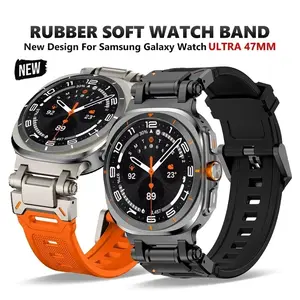 Band For Samsung Galaxy Ultra 47mm No Gaps Sports Rubber Strap Correa For SAMSUNG GALAXY ULTRA 47MM Luxury Men Silicone Bracelet