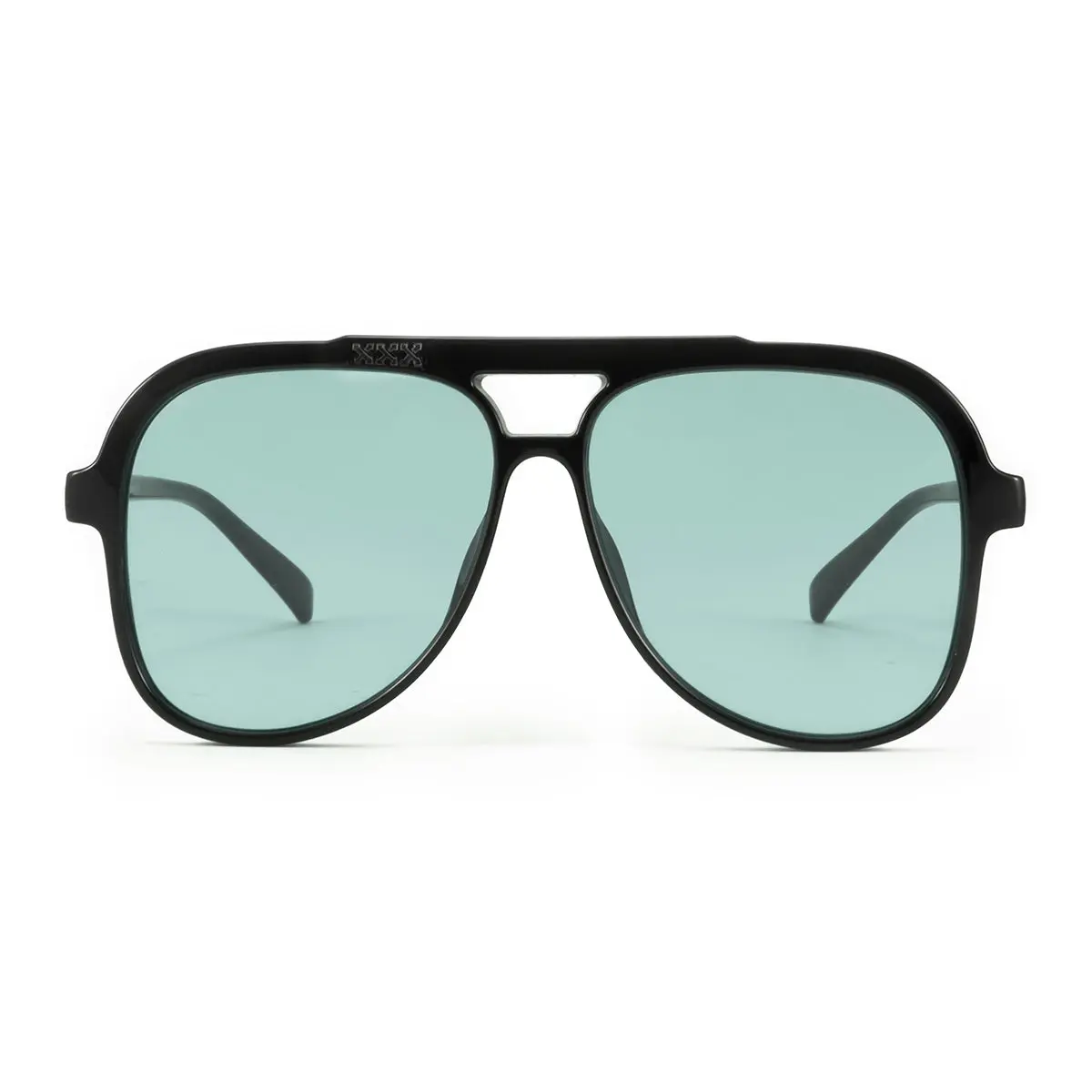 Infinit Triple X Aviator Sunglasses, Black Shiny + Turquoise