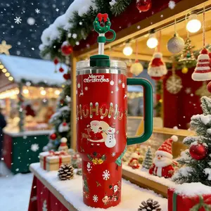 Christmas Style Large Capacity Stainless Steel Vacuum Flask, Portable Outdoor Car Water Cup,40oz