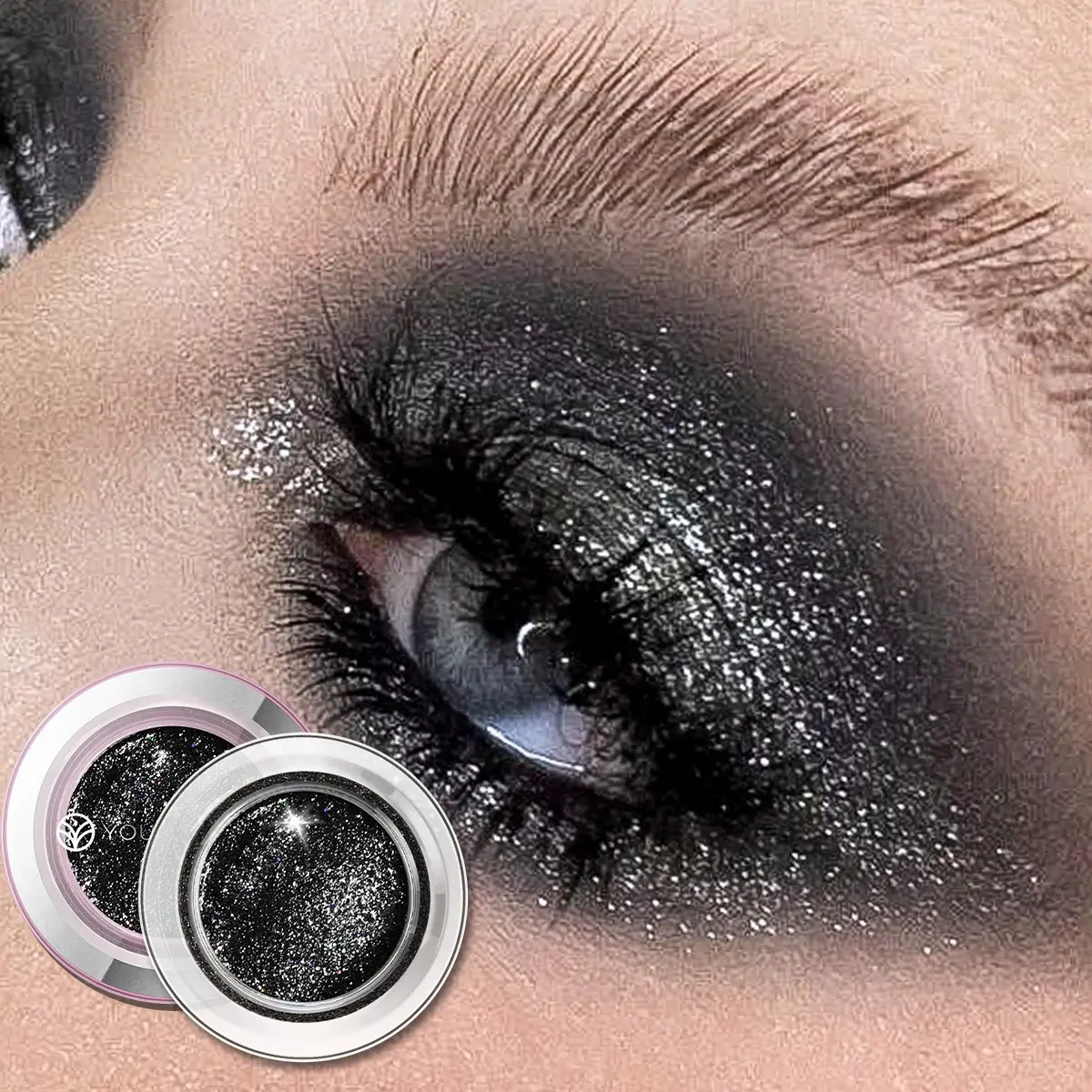 YOUNG VISION Metallic Highlighter Gel Eyeshadow, Seven Color Options, Brightening Effect, Perfect for Stage Makeup, Eye-Catching Finish