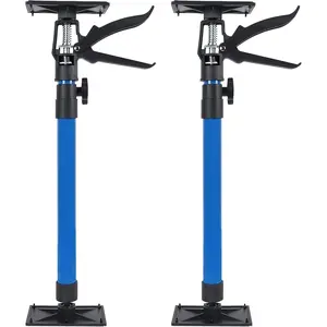 Third Hand Tool, Adjustable Support Pole, 3rd Hand Support System, Steel Support Rod for Cabinet Jacks Cargo Bars Drywall Support, Extends from 20 Inch to 45 Inch, 2 Pack, Blue