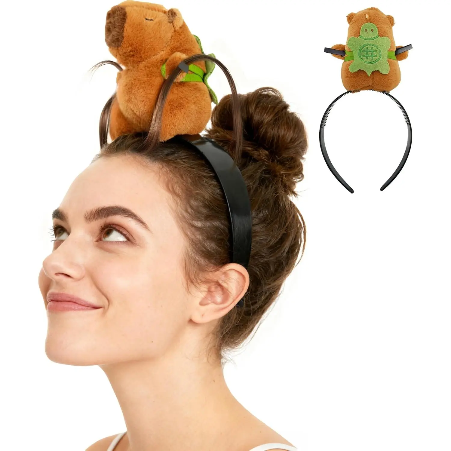 Cute Plush Capybara Headband, Funny Stuffed Animal Hair Accessories for Adults, Novelty Costume Headwear Gift