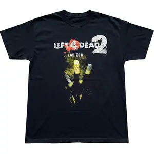 Gildan Men's Black T-shirt, Left 4 Dead 2 video game t-shirt, Left 4 Dead 2 Shirt, Vintage Zombie Game Tee, Retro Horror Gaming T Shirt, Survival Gamer Graphic Tee, Y2K Unisex Video Game Gift