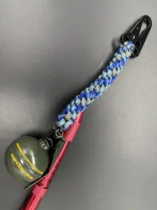Grenade Round Braid Multi Blue & Gray Keychain
