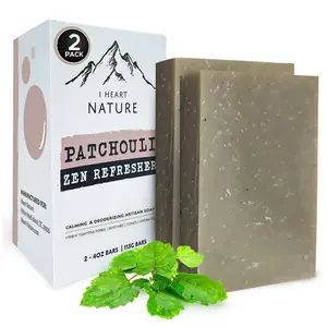 I Heart Nature Patchouli Soap Refresher (2 Packs) - Earthy, Masculine Scent with Deep Cleansing and Moisturizing