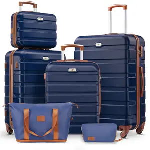 4/6 Piece ABS Hardside Luggage Set, Suitcases with Spinner Wheels, Expandable Duffel Bag Makeup Pouch,Makeup Case Lightweight Durable Travel Suitcase for Vacation ,Business Trips,Back to School