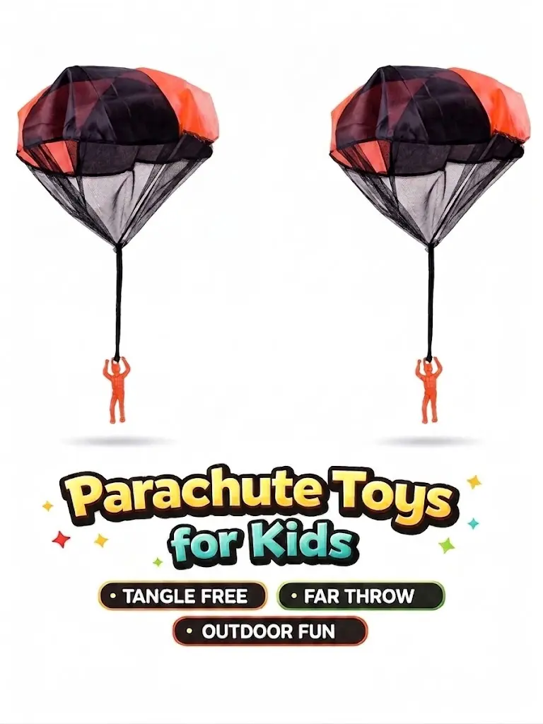 Kids Parachute Toy Set (2 Pack) – Tangle Free Throwing Parachute Toys for Boys & Girls | Outdoor Fun Game, Slow Falling Skydiver Toy Gift campingessentials