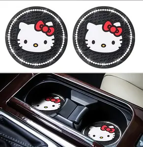 Sanrio Hello Kitty Car Cup Coasters, 2-Piece Home Decor Accessory Set