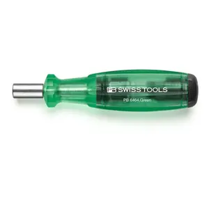 PB Swiss PB 6464.Green Bit Holding Screwdriver with Magazine, Slotted, Phillips, TORX®, 9 Pcs