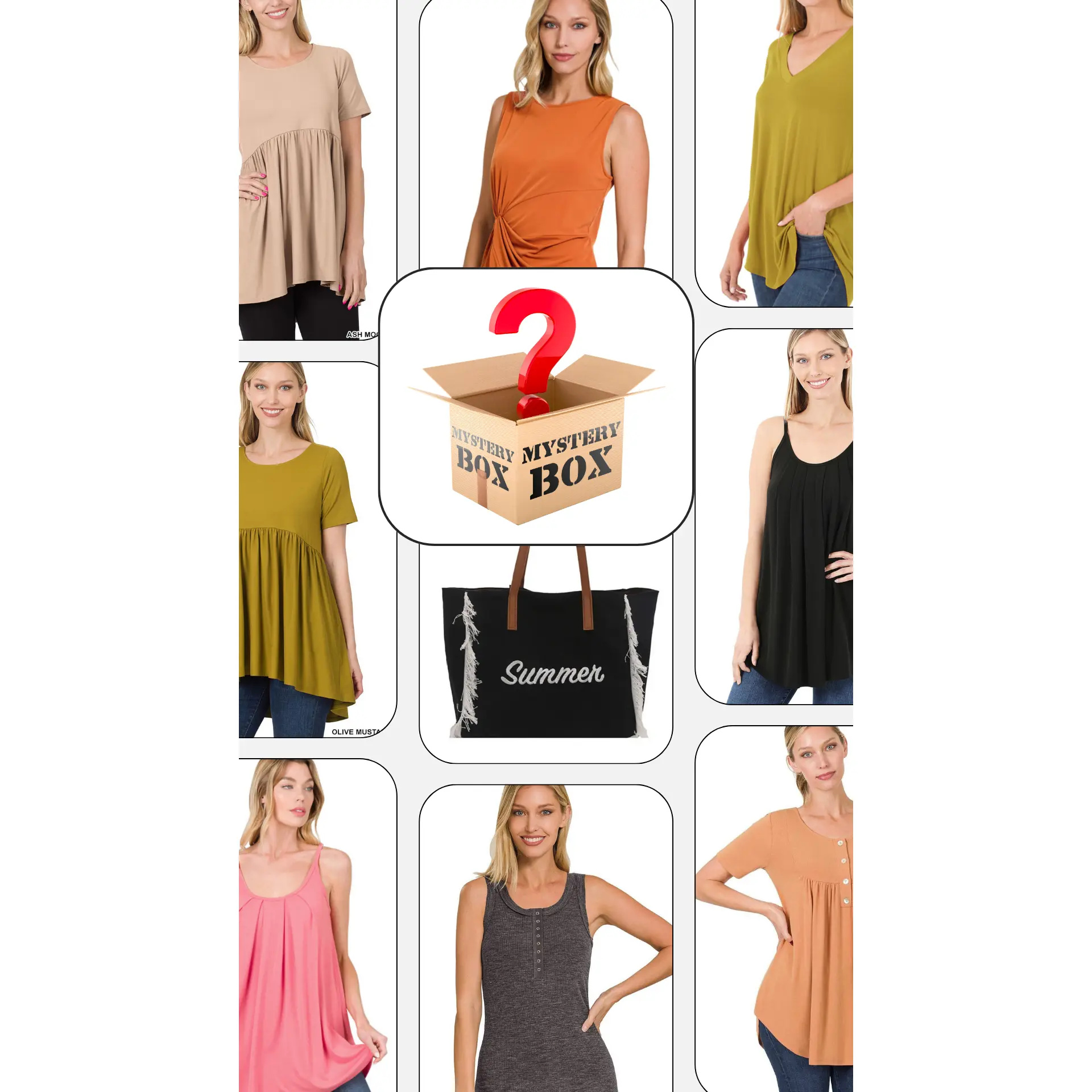 4 ZENANA SHIRTS AND A BAG- FINAL SALE