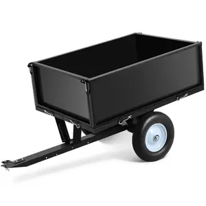 【GARVEE】500LBS Heavy Duty Tow Behind ATV Trailer Dump Cart with 2 Wheels - Durable Pull Behind Yard Wagon for Lawn Mower, Tractor, ATV, UTV Use