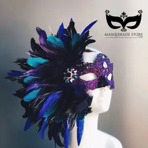 Purple Feather Masquerade Mask