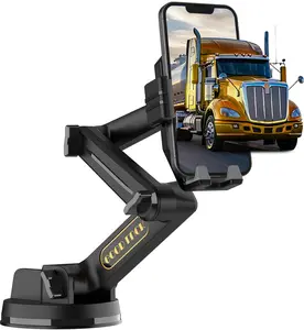 Phone Mount for Truck Phone Holder for Truck - Heavy Duty Super Suction Cup, Mobile Device Holder Dashboard Window 16.9 inch Long Arm & Stable, iPhone & Samsung Compatible, Semi Trucker