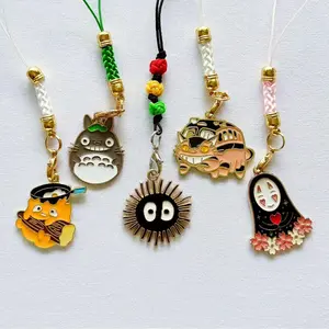 Cute Metal Anime Hanging Charms for Phone Home Decor Durable Lightweight Portable Kawaii Design Cellphone Accessory