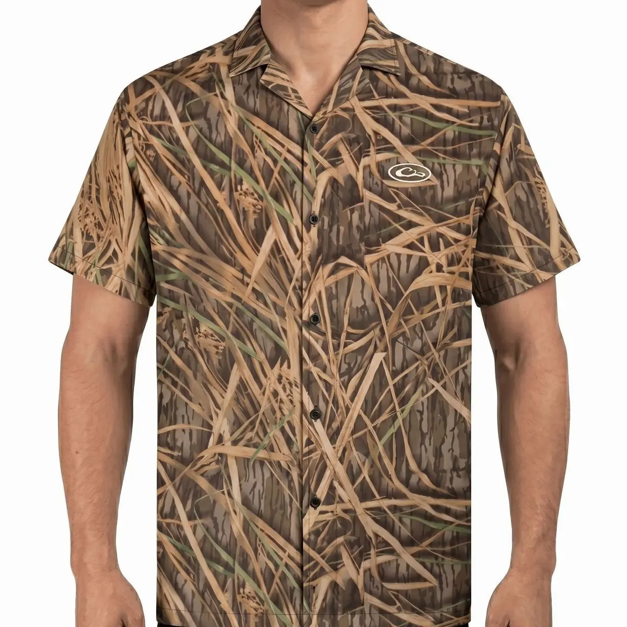 Men's Loose Fit Camo Hawaiian Shirt, Lightweight Summer Beach Button Up, Everyday Casual Camp Shirt, Vintage Streetwear Men Clothing