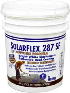 Henry HE287SF871 5 Gallon White Elastomeric Roof Coating, Heat-Reflective, 5 Gallon Bucket, 5Gal