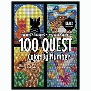 Color By Numbers Adult and Children's Coloring Book 100 QUEST HD Printing Digital Painting Kit Adult and Youth Stress Relief Creative Activity Book
