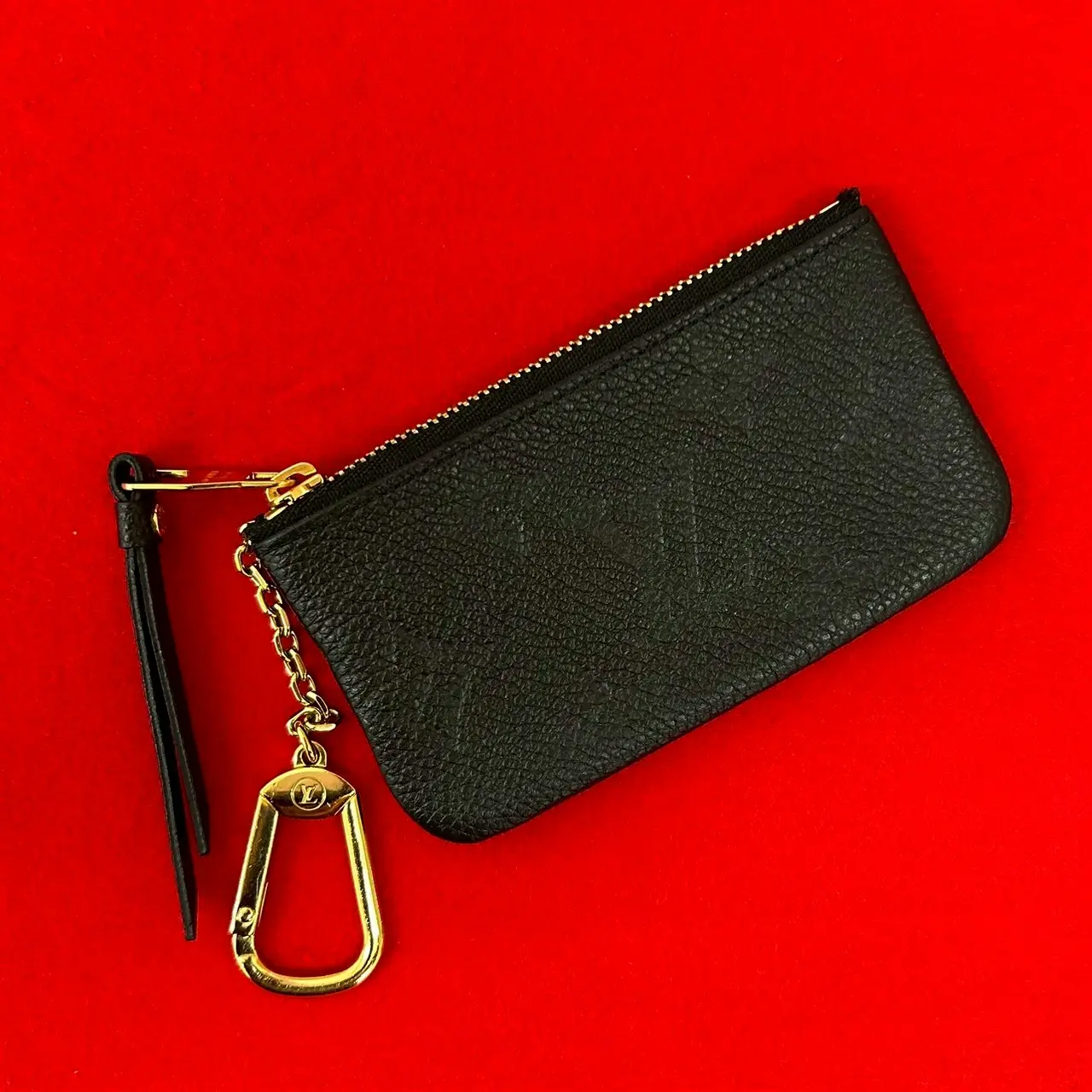 Pre-owned Louis Vuitton Calfskin Small Leather Goods Pochette Cle Monogram Empreinte Leather Coin Case Key Case