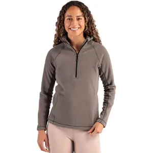 Clique Powder Recycled Fleece Womens Half Zip Hooded Pullover