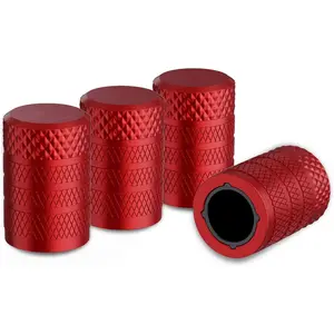 Red Anodized Aluminum Tire Valve Stem Caps 4 pcs/Pack Corrosion Resistant Universal Fit for Cars Trucks Motorcycles SUVs and Bikes