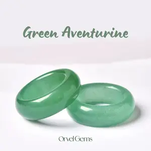 Green Aventurine Crystal Ring – Natural Polished Thick Band for Luck, Healing & Daily Wear