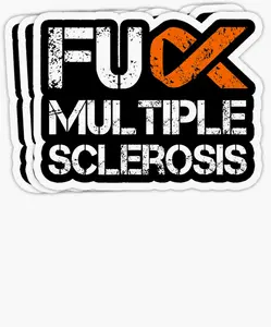 MS Awareness Ribbon Peel-Off Vinyl Decal - Anti-Multiple Sclerosis Sticker with Vibrant Layers, Office Label for Car Windows, MS Support & Advocacy WQ9