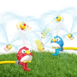 2pcs Angry Birds Kids Sprinkler, Angry Birds Toddler Outdoor Toys with 4 Swing Tubes and Hose Clamps, Outdoor Toys Spraying Water up to 8 Feet, Summer Water Toy Sprinkler for Patio Lawn Garden Games, Blue, Red, Gift for Kids
