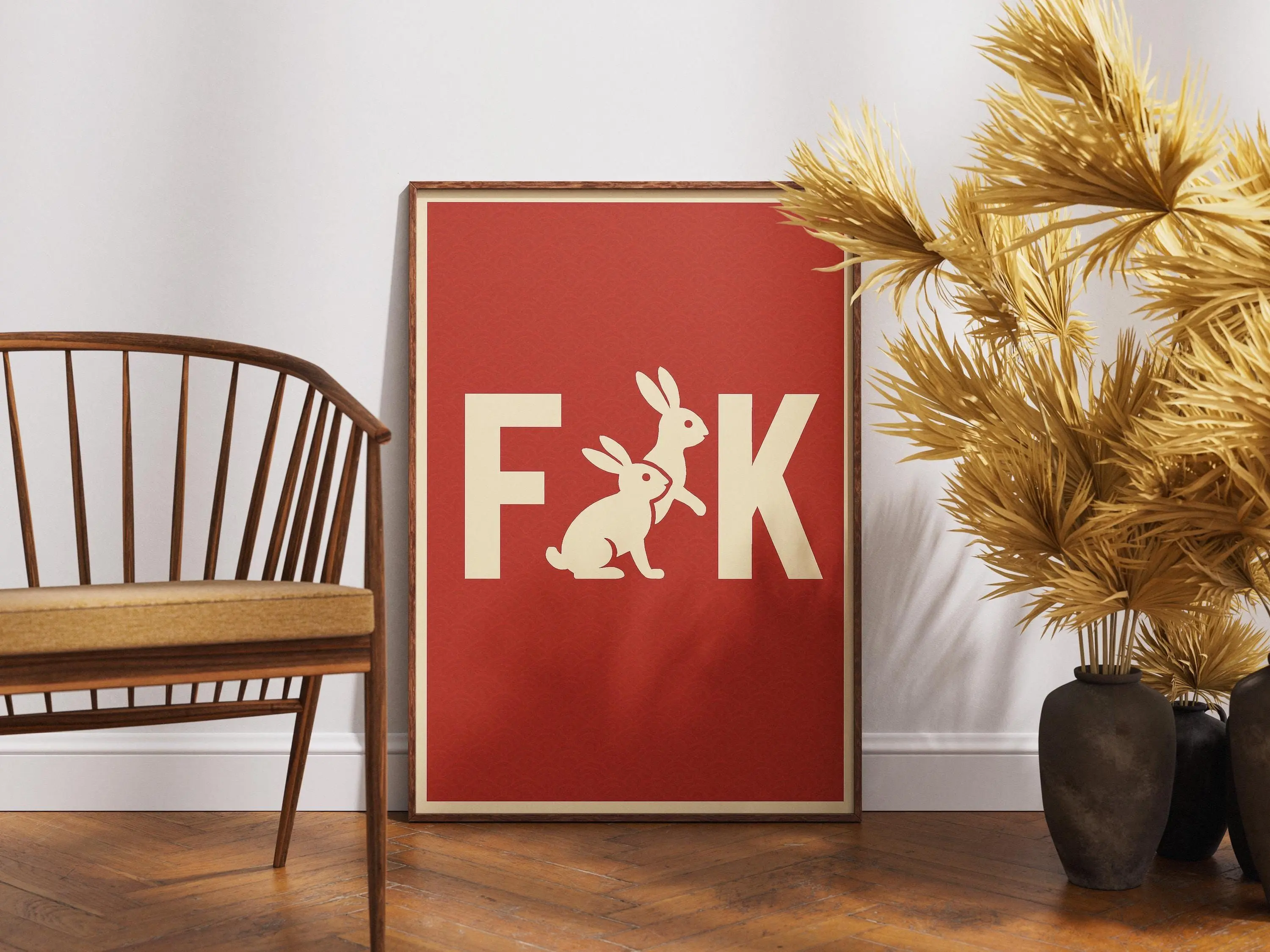 [SALE UP TO 40%] [Unframed] Funny Rabbit Poster – Naughty Adult Humor Wall Art